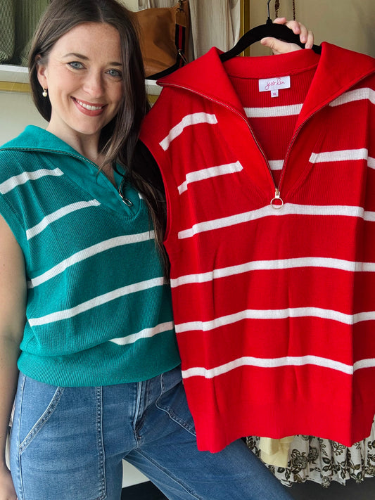 Serving Looks Sweater Vest - Red