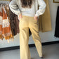 Latte Twill Wide Leg Pants