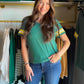 Tessa Green & Gold Short Sleeve