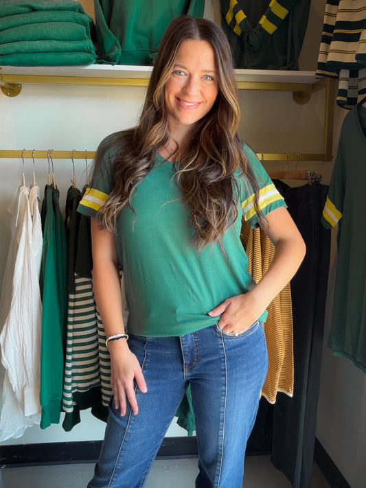 Tessa Green & Gold Short Sleeve