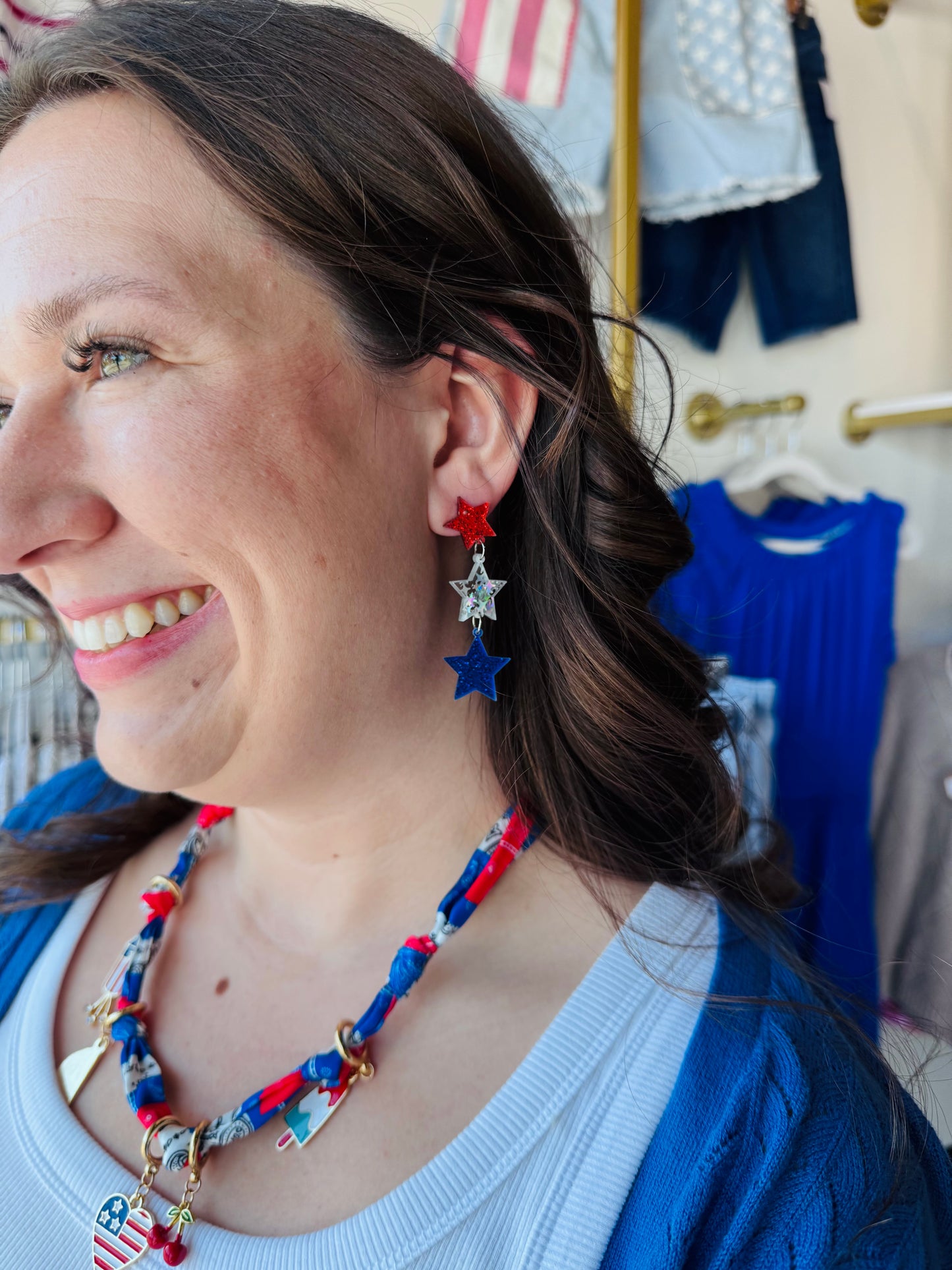 Patriotic Scarf Necklace