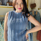 Blue Ribbed Sweater Tank