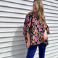 Bright Floral V Neck Poncho