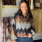 Mustard Rust Chevron Pullover