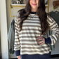 Olive & Navy Striped Pullover