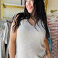 Oatmeal V Neck Tank