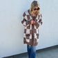 PREORDER- CHECKERED MILEY DOT CARDIGAN- brown