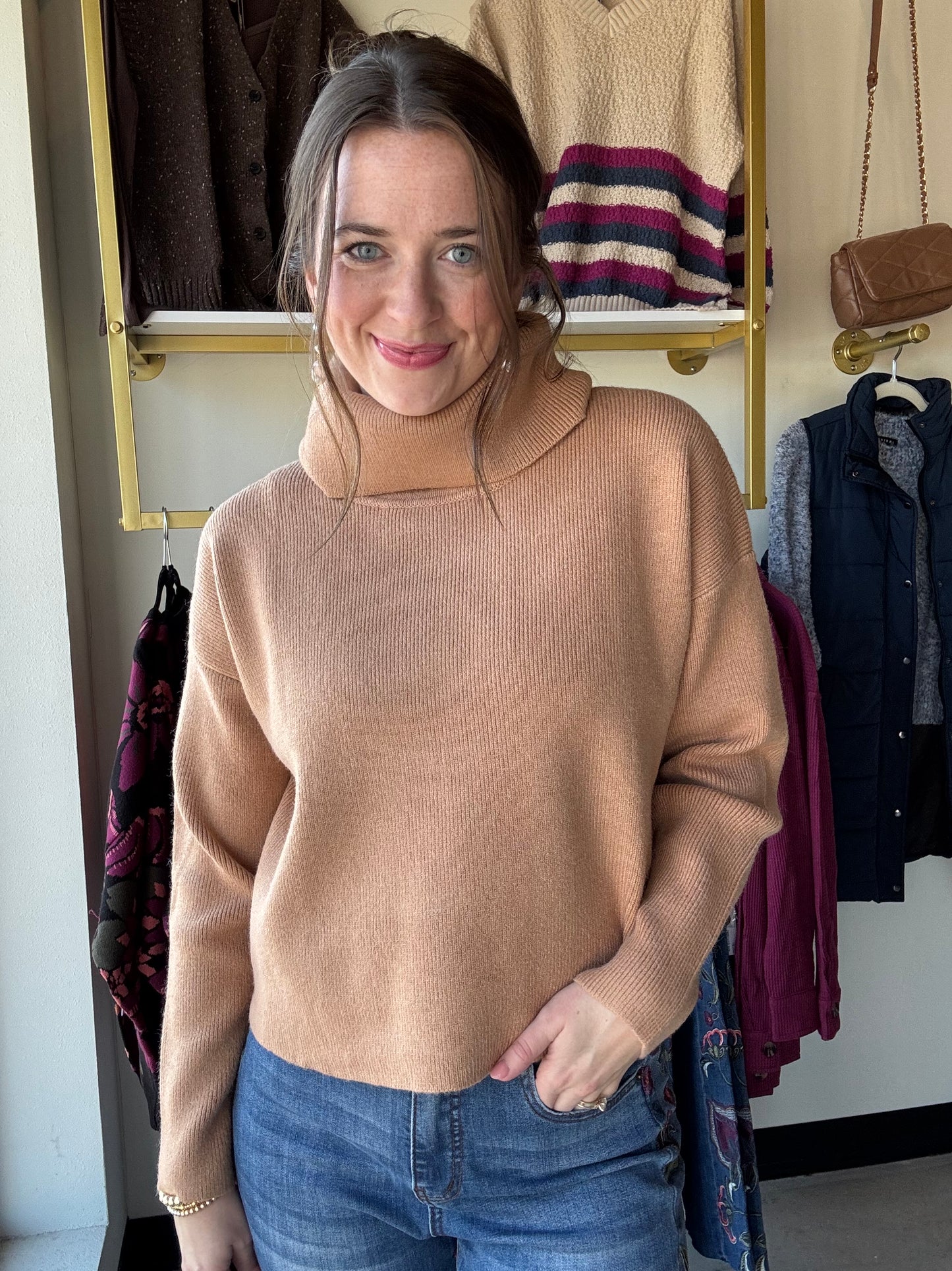 Essential Camel Turtleneck Sweater