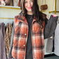 Rust Plaid Puffer Vest