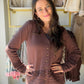 Brown Ruffle Detail Cardigan