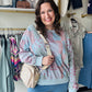 Peri Blue Patchwork Pullover