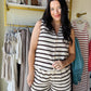 Brown Stripe Crochet Shorts