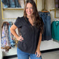 Black Ruffle Sleeve Blouse