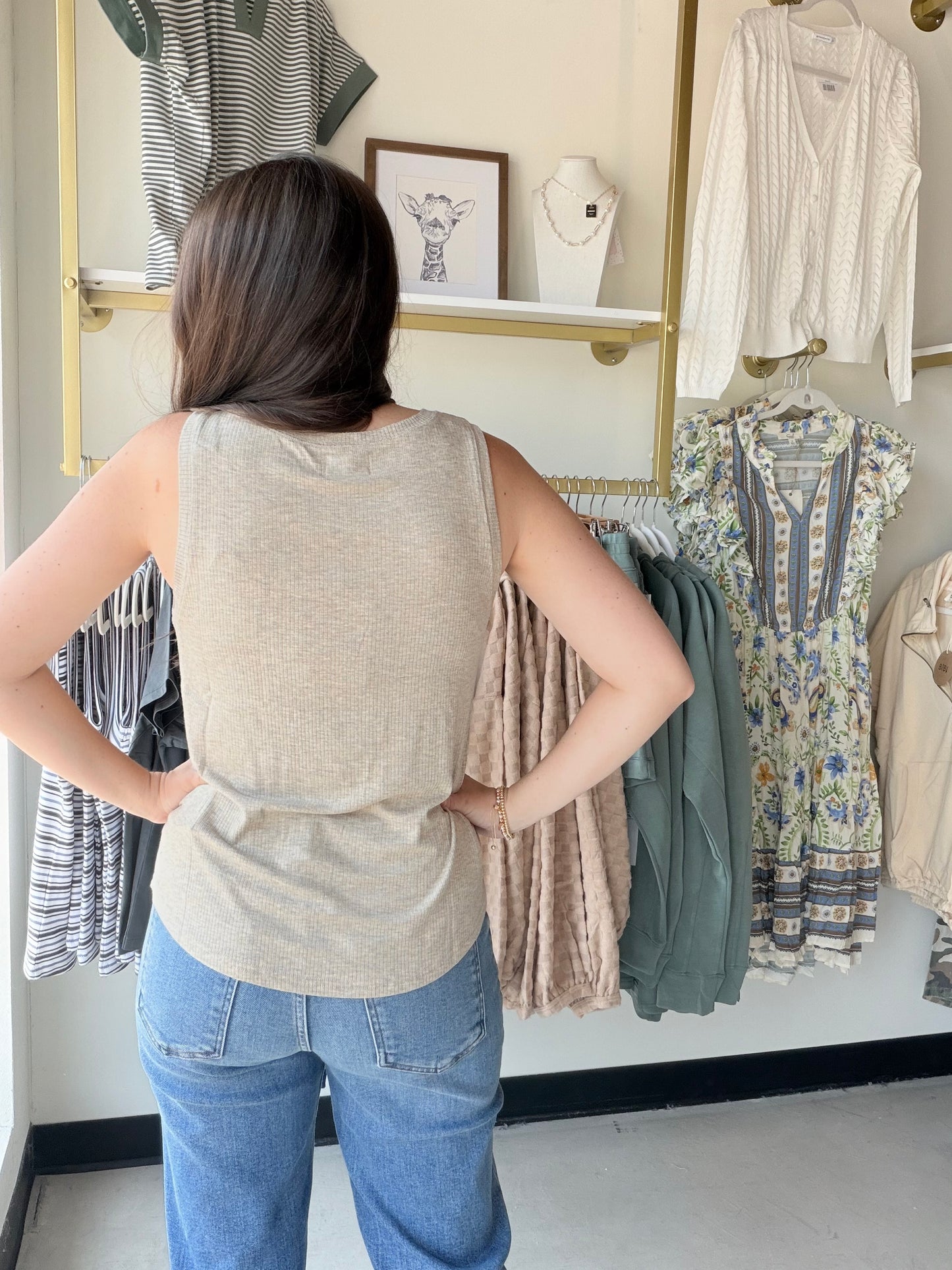Camel Heather Euclid Tank