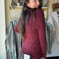 Burgundy Button Up Cable Knit Cardigan