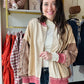 Cream & Brown Slouchy Zip Up