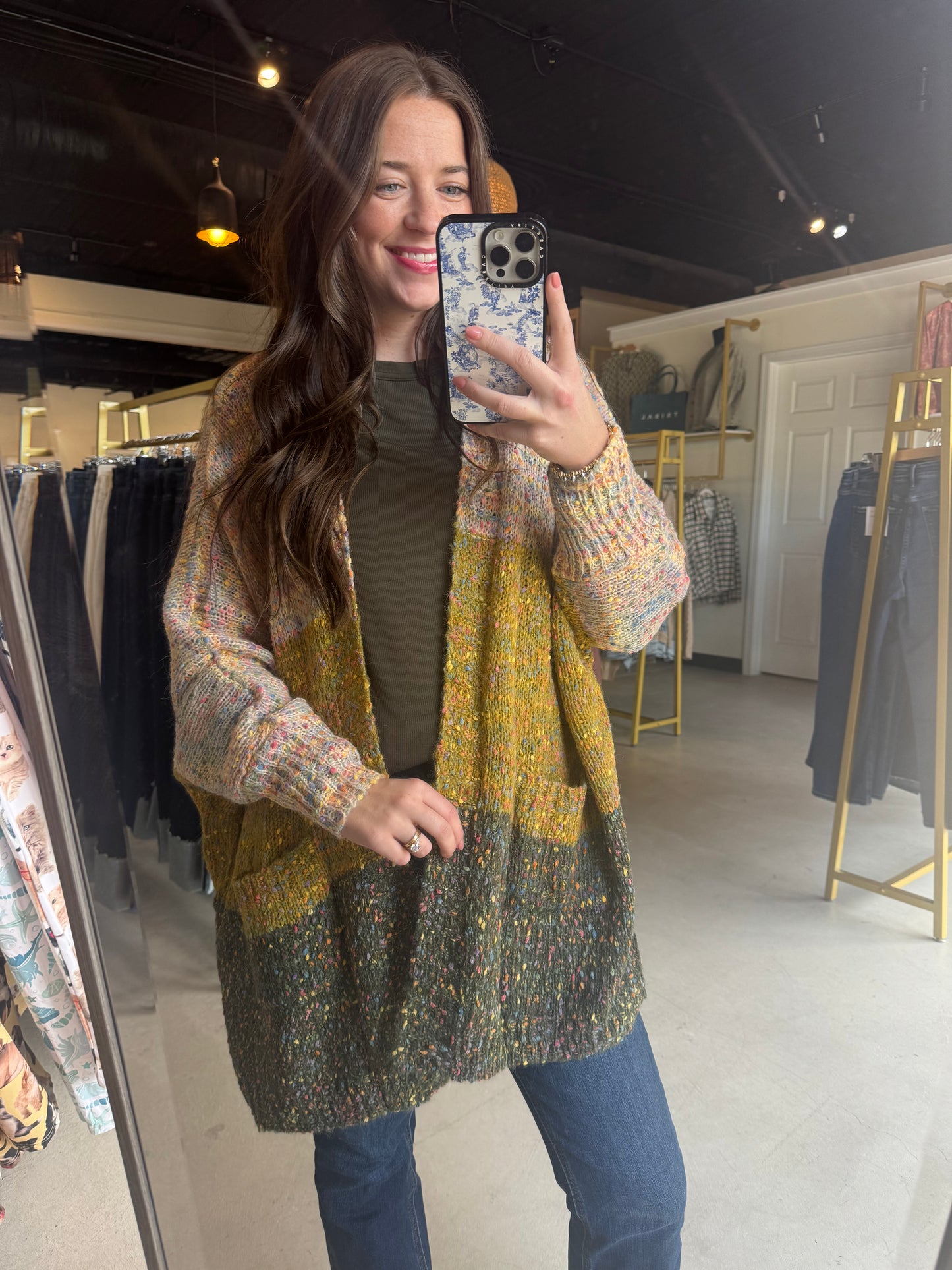 Green Mix Confetti Cardigan