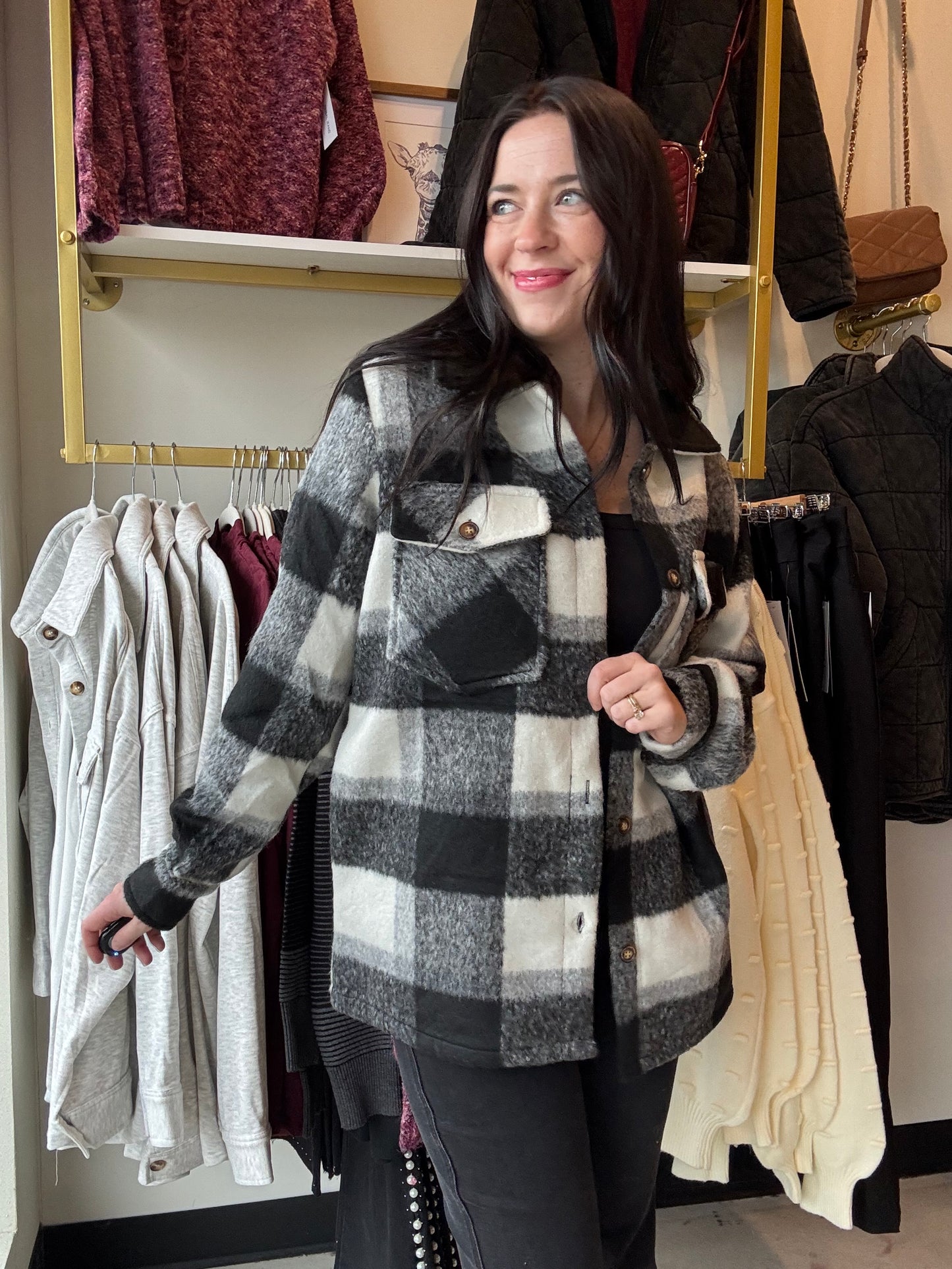 Black & White Plaid Jacket