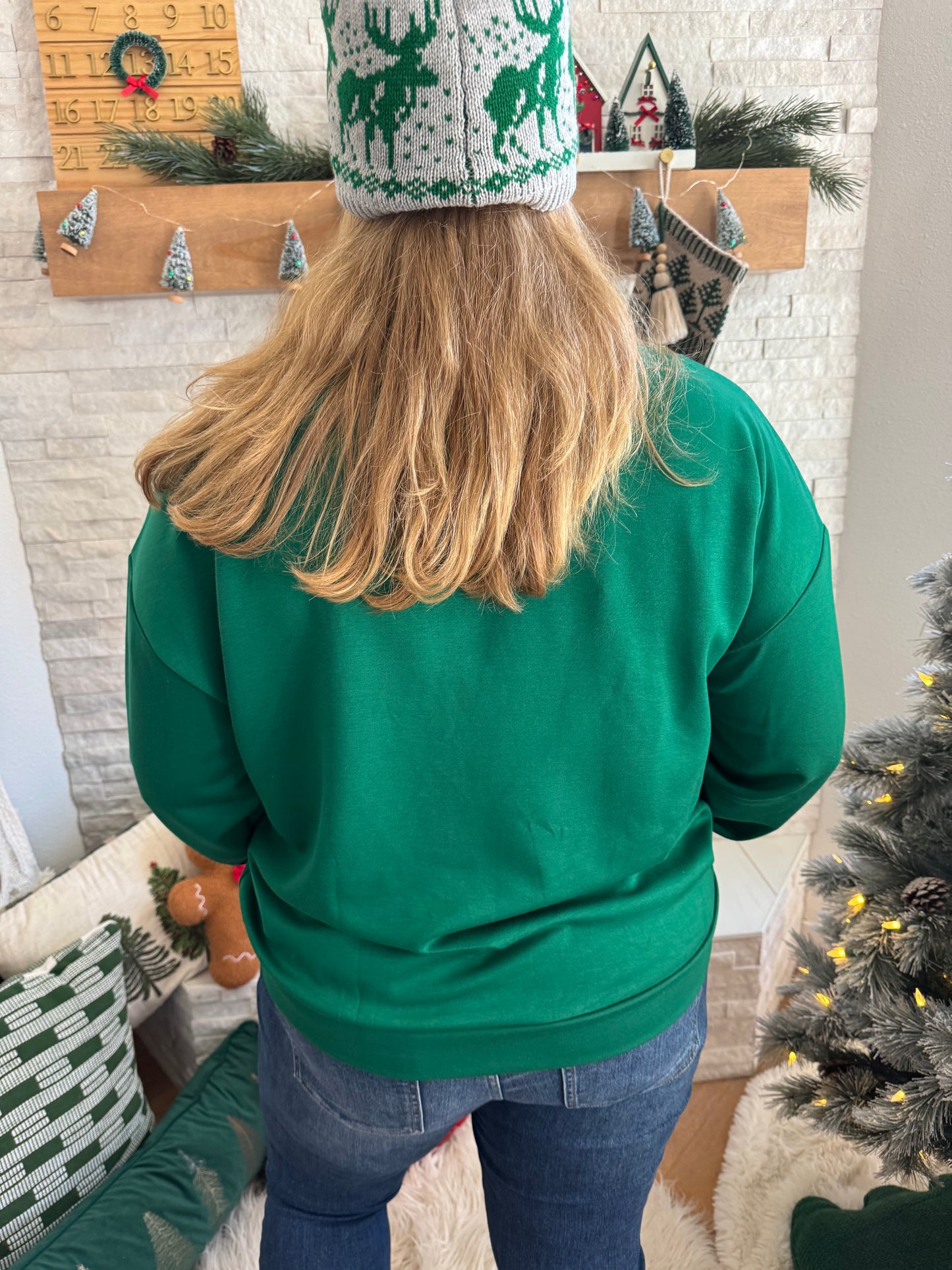 Green Fa La La Luxe Pullover
