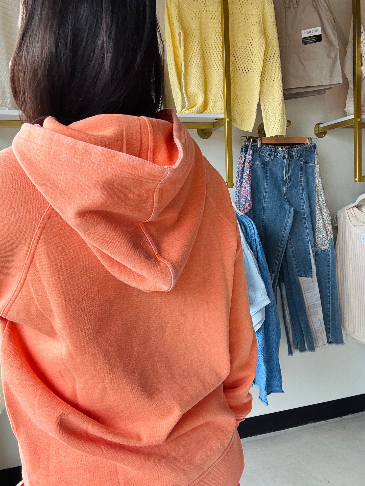 Orange Peel Burnout Hoodie - Lakegirl