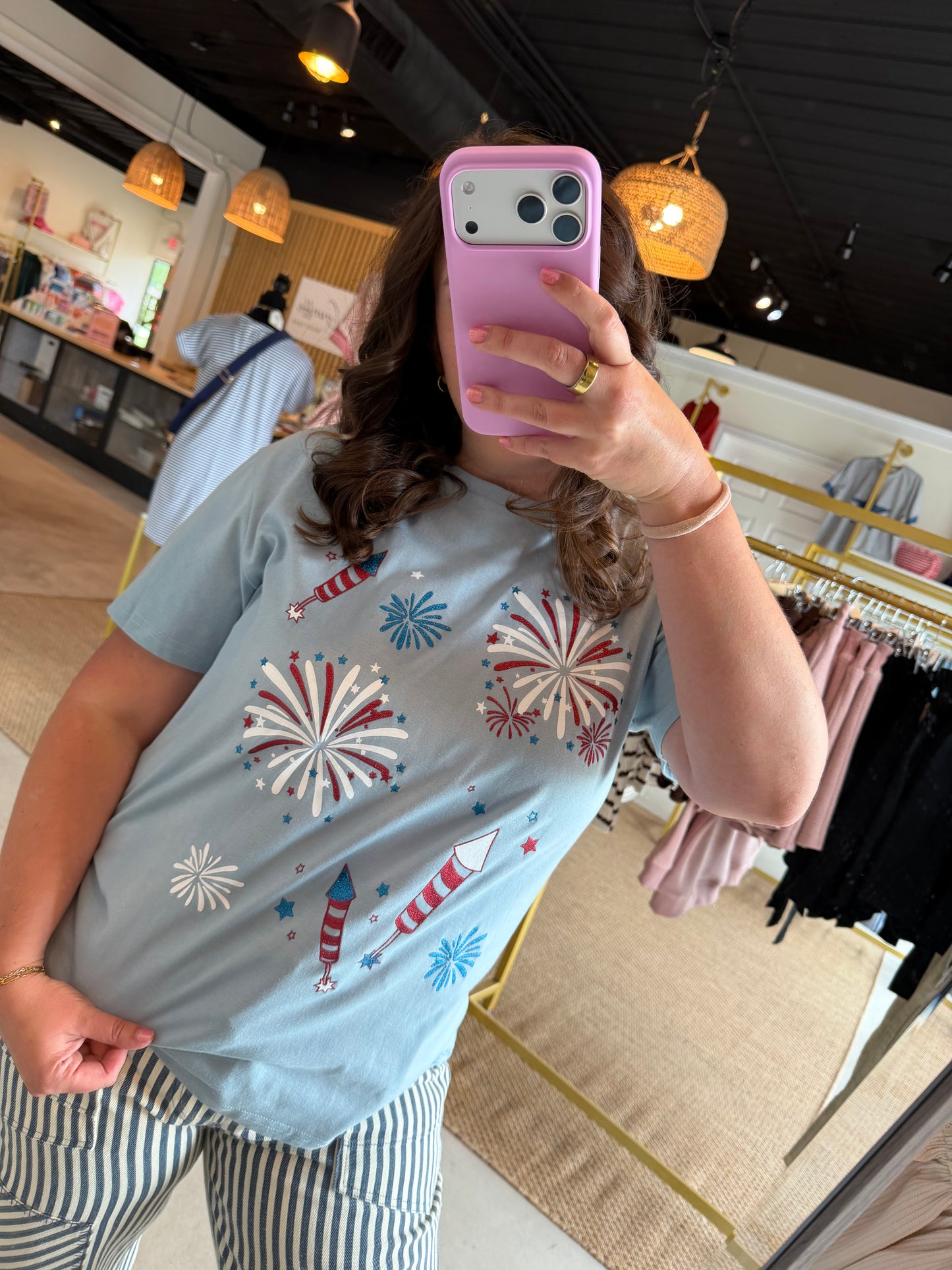 Blue Shimmer Fireworks Tee