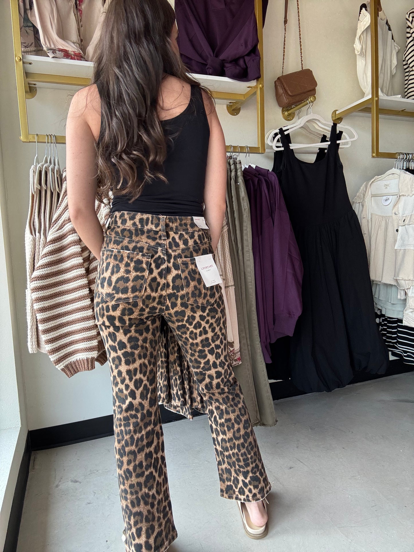 Leopard Kick Flare Jeans - Lovervet
