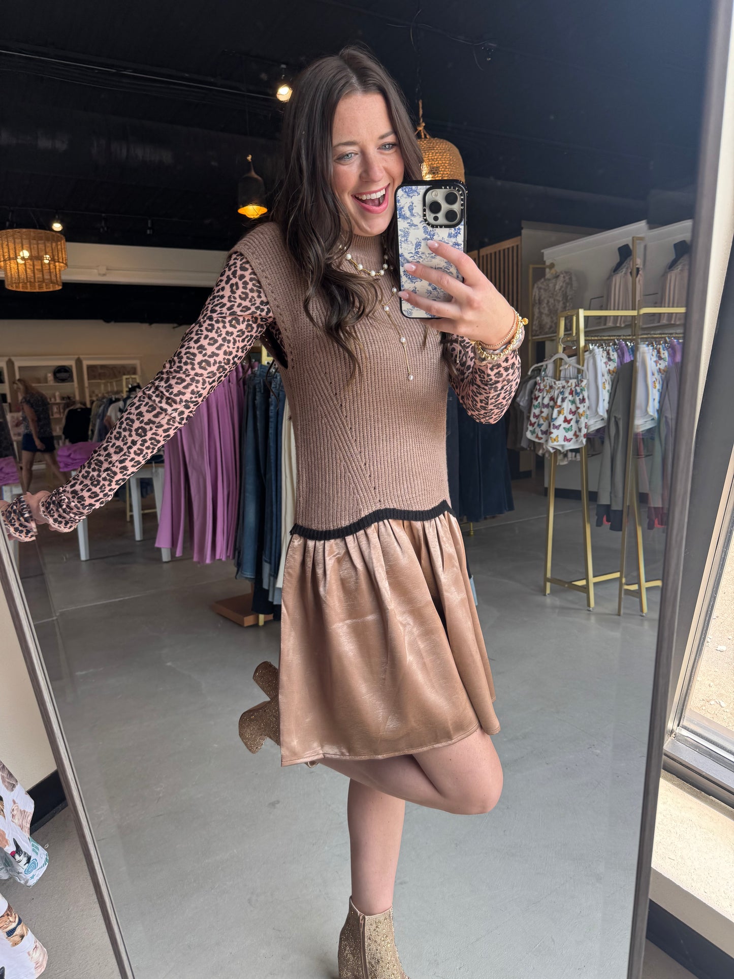 Mocha Knit Sweater Dress