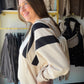 Taupe Accent Half Zip Hoodie