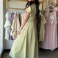 Pistachio Floral Appliqué Maxi Dress