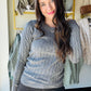 Heather Gray Cable Knit Crewneck