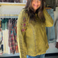 Olive Snap Front Embroidered Top