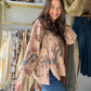Almond Floral Printed Long Sleeve