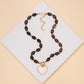 Pearlescent Heart Pendant Marbled Bead Necklace
