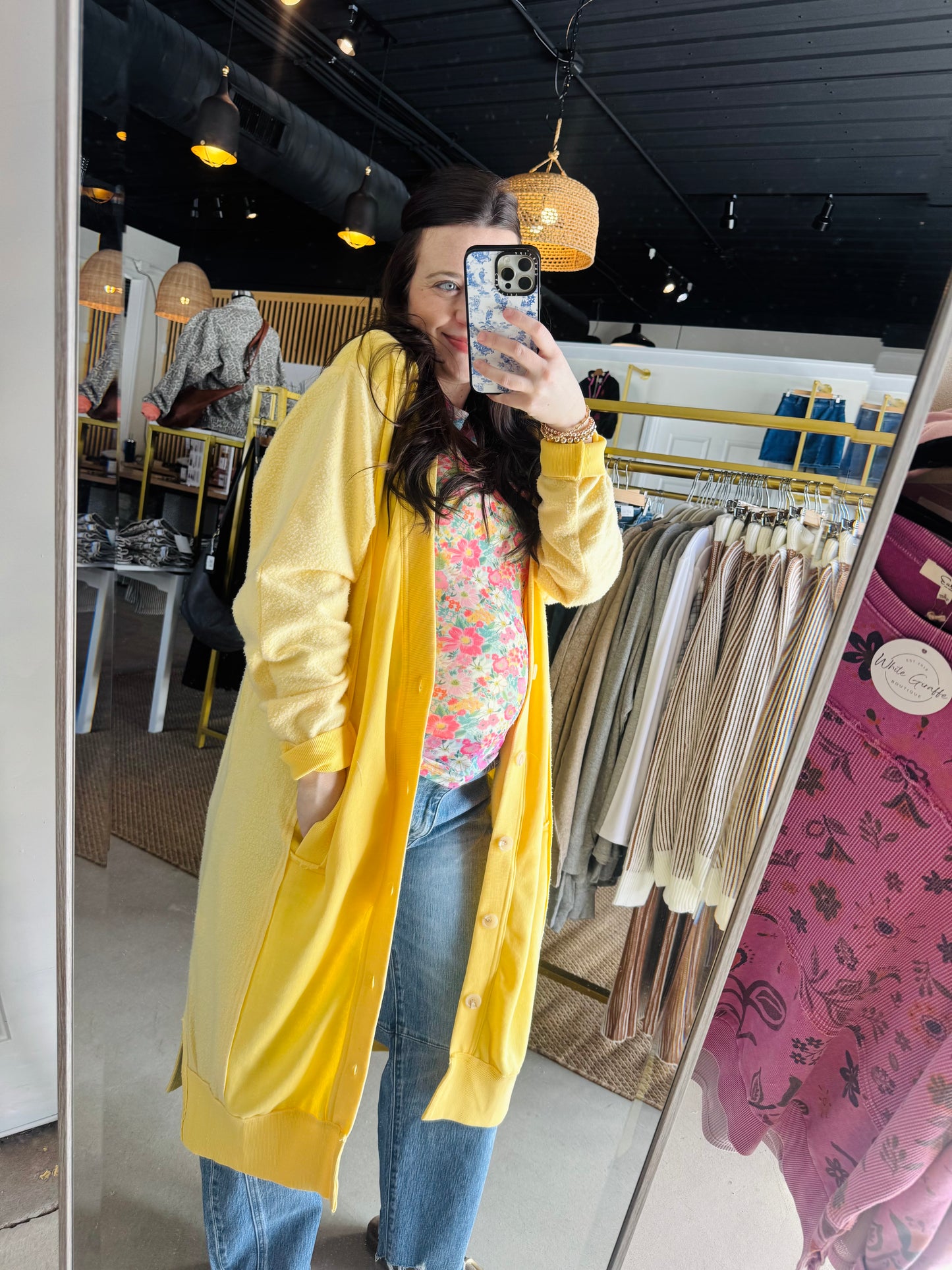 Yellow Desi Sweatshirt Cardigan