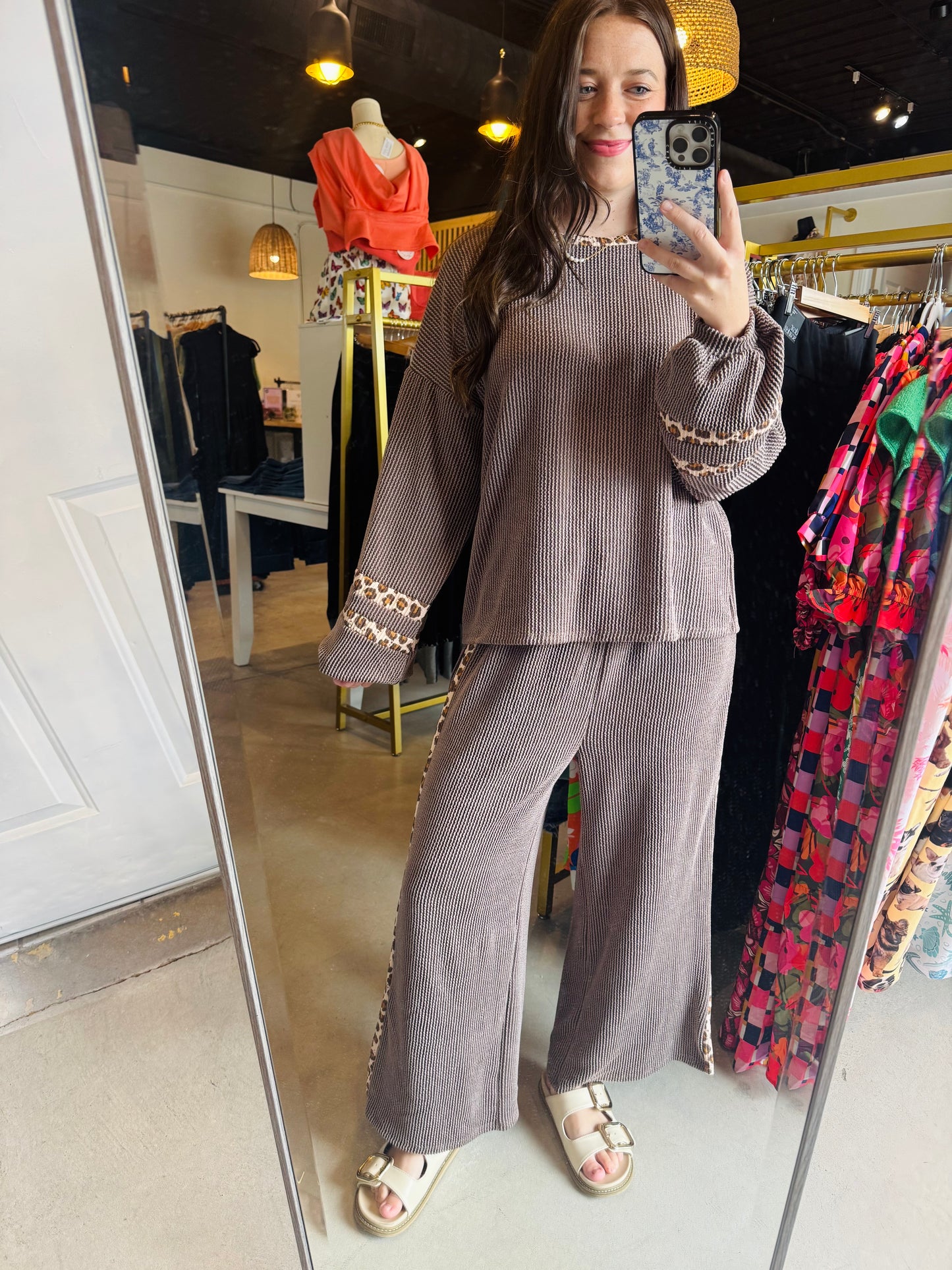Peppercorn Leopard Accent Pants