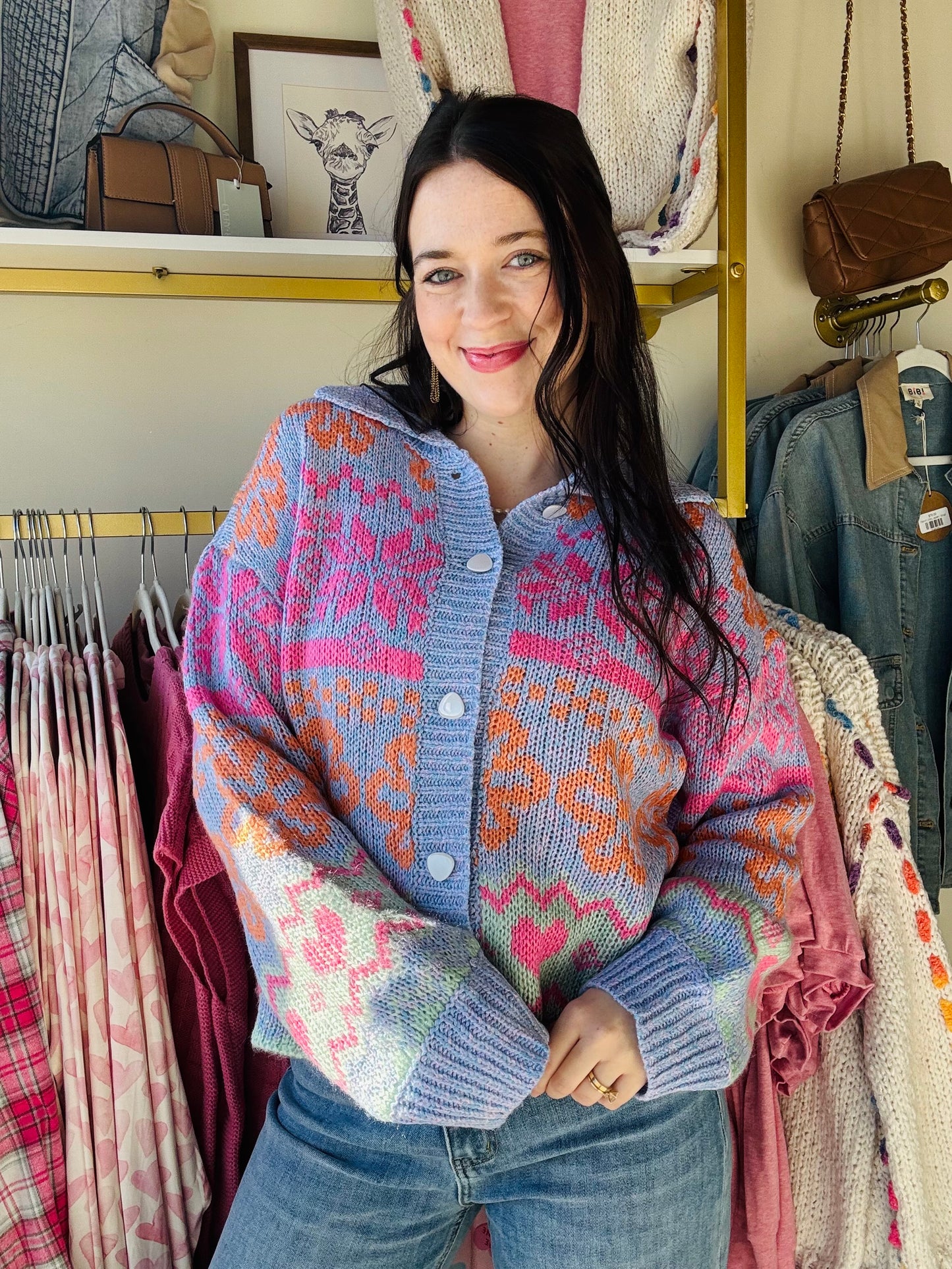 Spring Graphic Knit Sweater