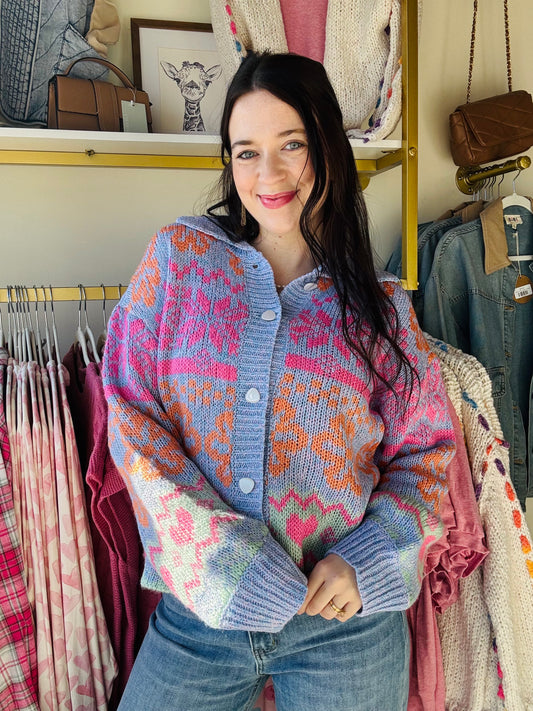 Spring Graphic Knit Sweater