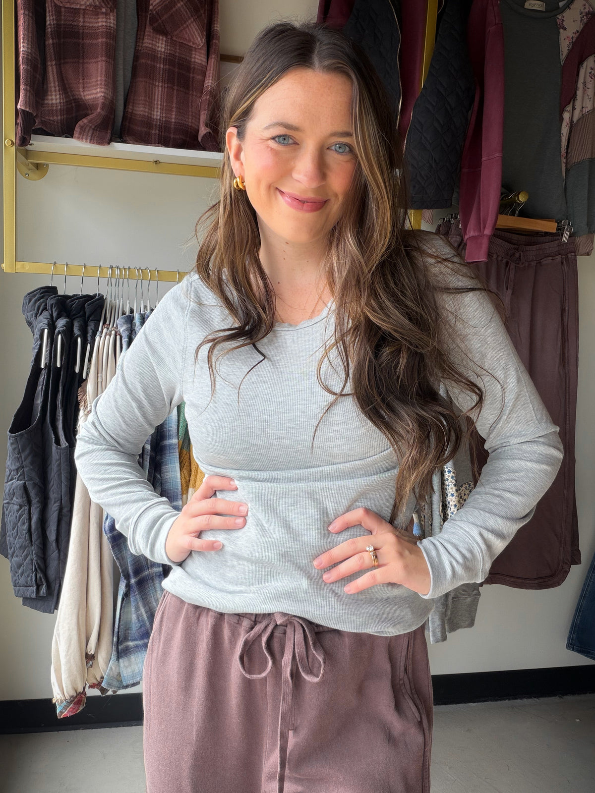 Heather Grey Stacy Top