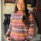 Peach & Brown Accent Sweater
