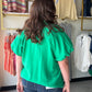 Island Green V Neck Blouse