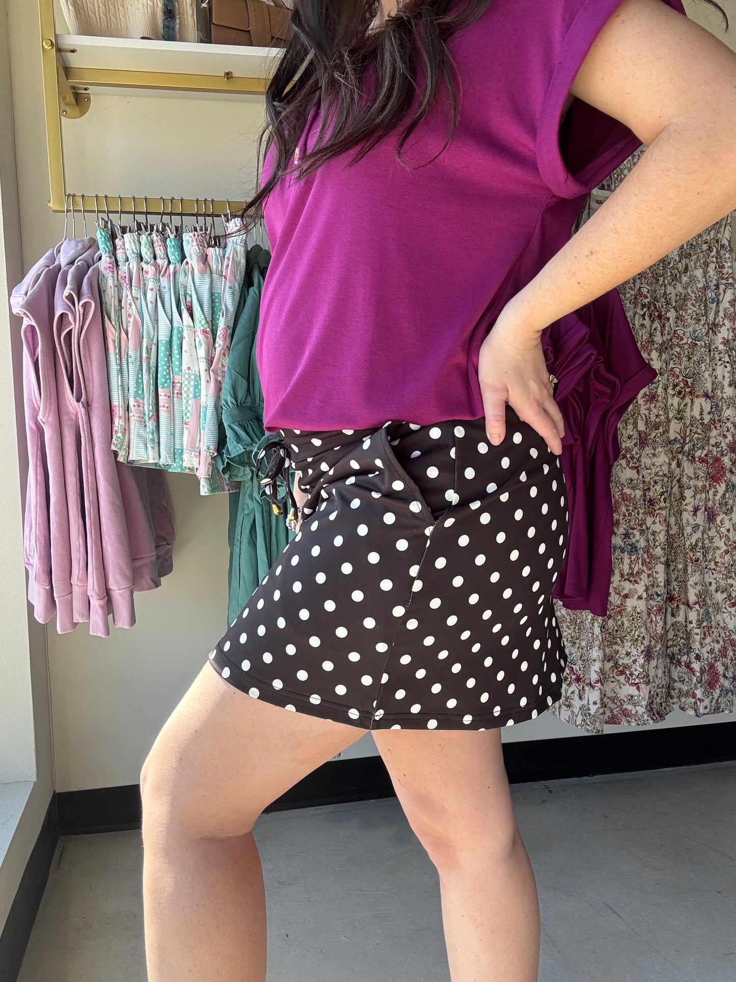 After Dark Polka Dot Skort