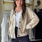 Light Taupe Varsity Cardigan