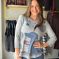 Blue Dog Scoop Neck Top