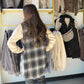 Long Plaid Button Up Vest