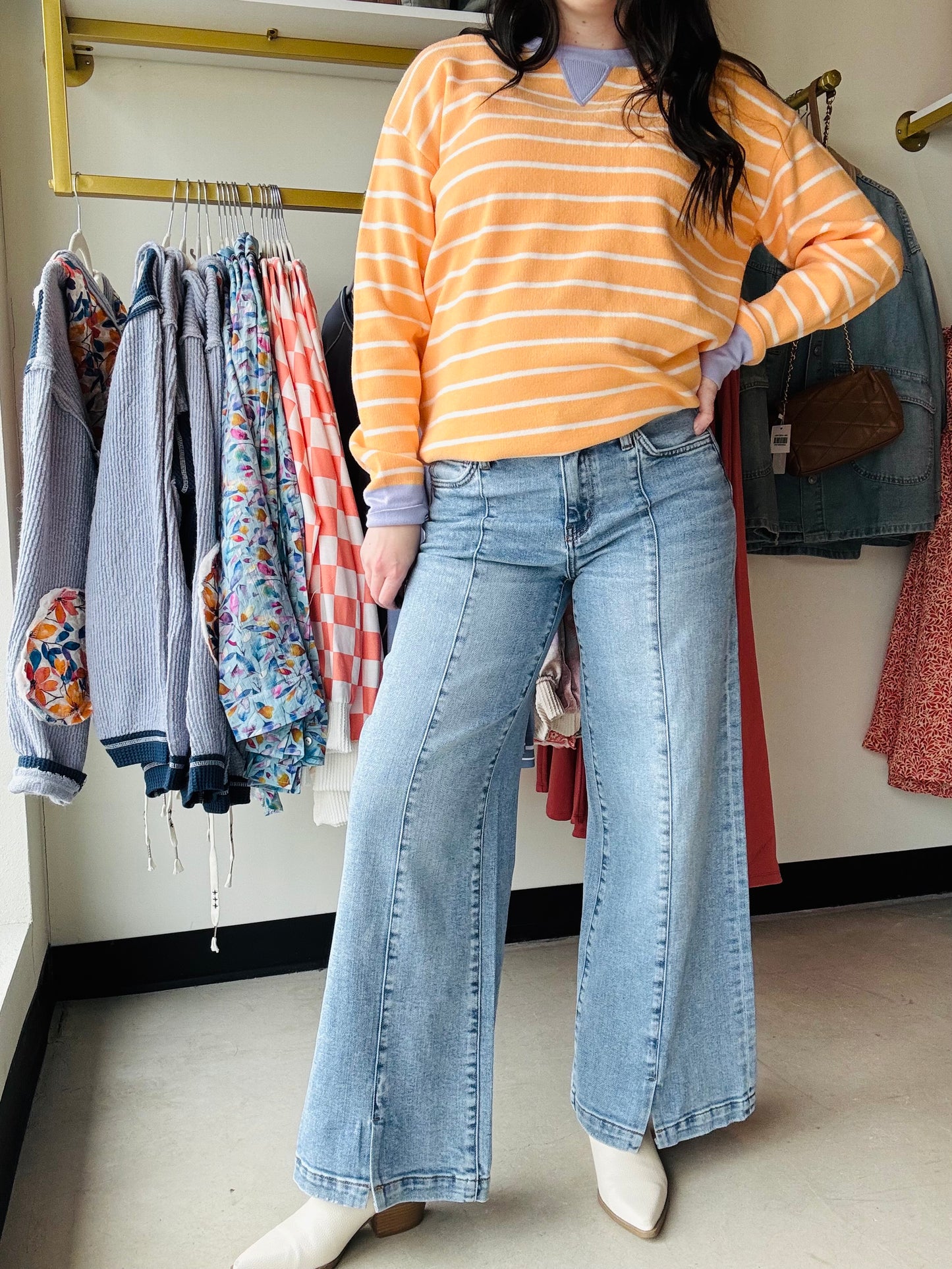 Breakthrough Front Slit Denim