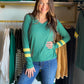 Larissa Green & Gold Top