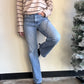 Decorative Seam Wide Leg Denim