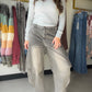 Black Denim Barrel Pants
