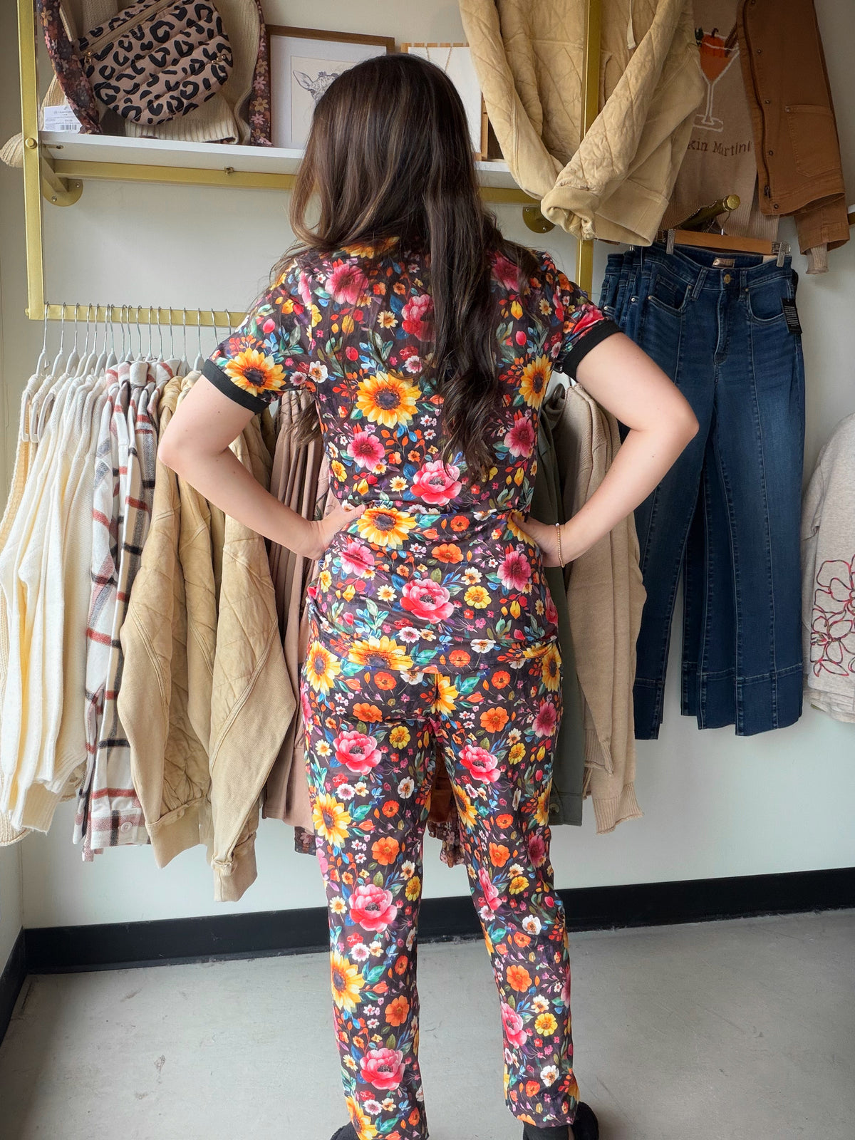 Black Sunflower Shirley PJ Set