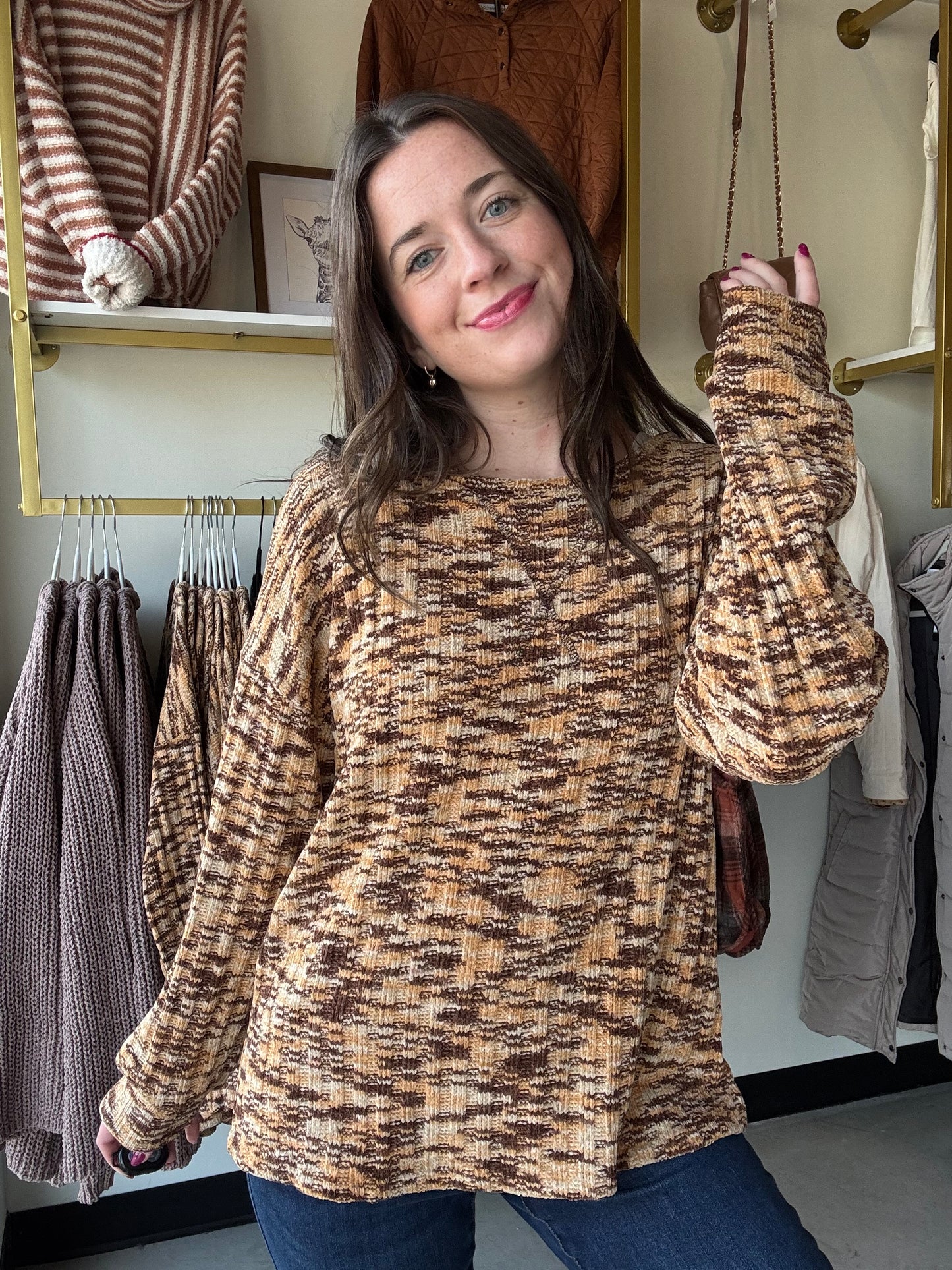Camel & Brown Cozy Pullover
